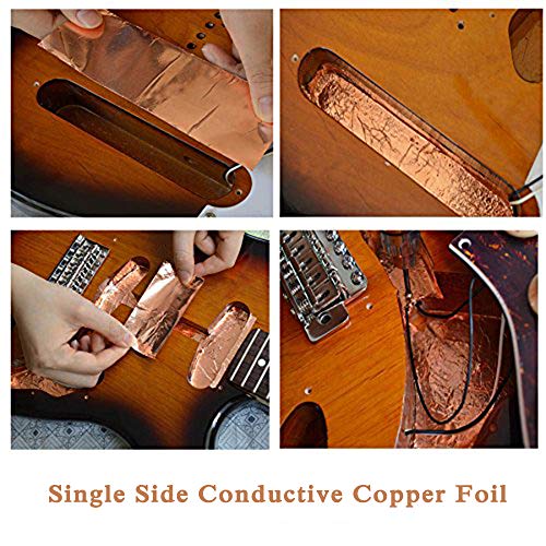 Copper Foil Tape with Single-Side Sheets 11.8inch x 0.24yard(30cm x 22.5cm) Conductive Adhesive Stained Glass Guitar Soldering Electrical Repairs Grounding EMI Shielding (2 Pcs) - Thumbnail 3