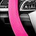 FH Group Universal Fit Silicone Snake Pattern with Massaging Grip Steering Wheel Cover fits Most Cars, SUVs, Trucks, and Vans Baby Pink