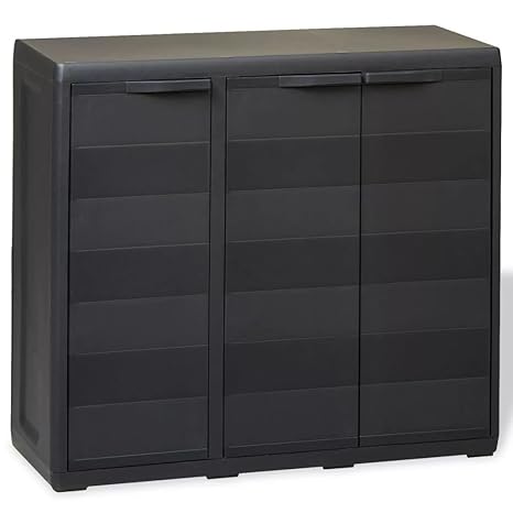 Festnight Gartenschrank mit 2 Regalen 3 Türen Aufbewahrungsschrank Außenschrank Garten Mehrzweckschrank 97 x 38 x 87 cm