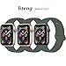 LITENG Sport Band Compatible with Watch Band 40mm 44mm 38mm 42mm Soft Silicone Replacement Sport Strap Compatible with 2019 Watch Series 5 2018 Watch Series 4/3/2/1 (Gery Olive Green, 42/44mm-ML)