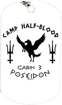 Tooloud Cabin 3 Poseidon Camp Half Blood Adult Dog Tag Chain