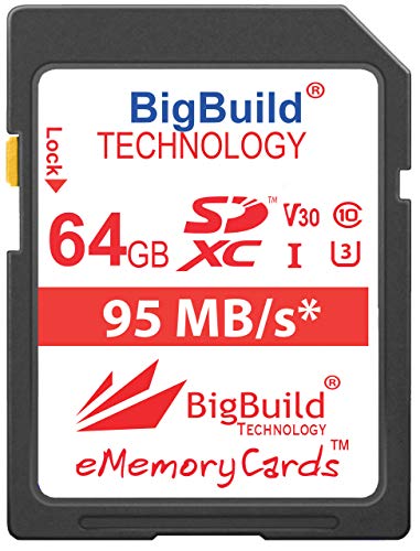 BigBuild Technology 64GB UHS-I U3 95MB/s Speicherkarte für Panasonic Lumix DMC TZ80, TZ81, TZ81EG-K, TZ81EG-K, TZ81EG-S, TZ90, TZ90EB-K, TZ91, ZS50K, ZS50S, ZS70 Kamera