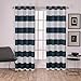 Exclusive Home Curtains Surfside Cabana Stripe Cotton Grommet Top Curtain Panel Pair, 54x84, Indigo, 2 Count