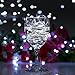 YIHONG 39ft Christmas Fairy Lights Battery Operated, 8 Modes String Twinkle Lights, 120 LEDs Remote Control Silver Wire Firefly Lights for Bedroom Patio Party Christmas Decoration- White