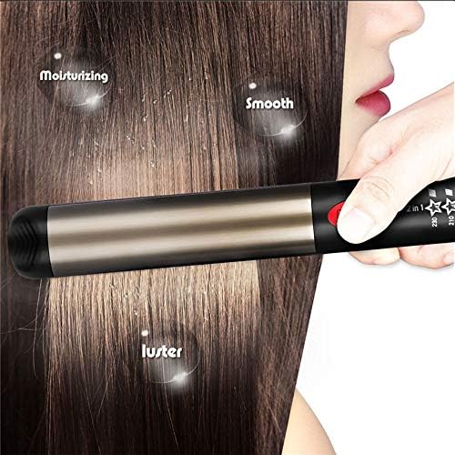 Hair Straightener and Curler, Professional 2 IN 1 Hair Straightening Nano Titanium Iron Flat Iron LED Tools Curling Hair Straightener Curler Dual Voltage Travel Size Auto Shut Off Women #Red