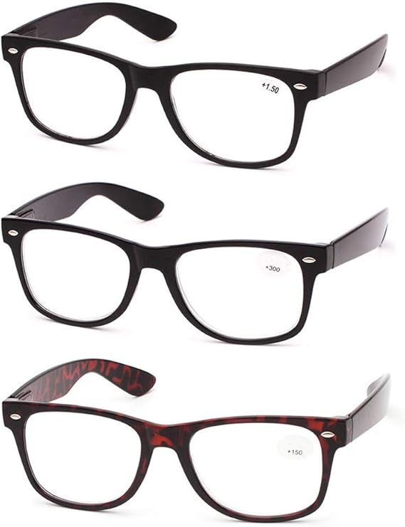 3 Pack High Magnification Magnifier Reading Glasses Strong Power