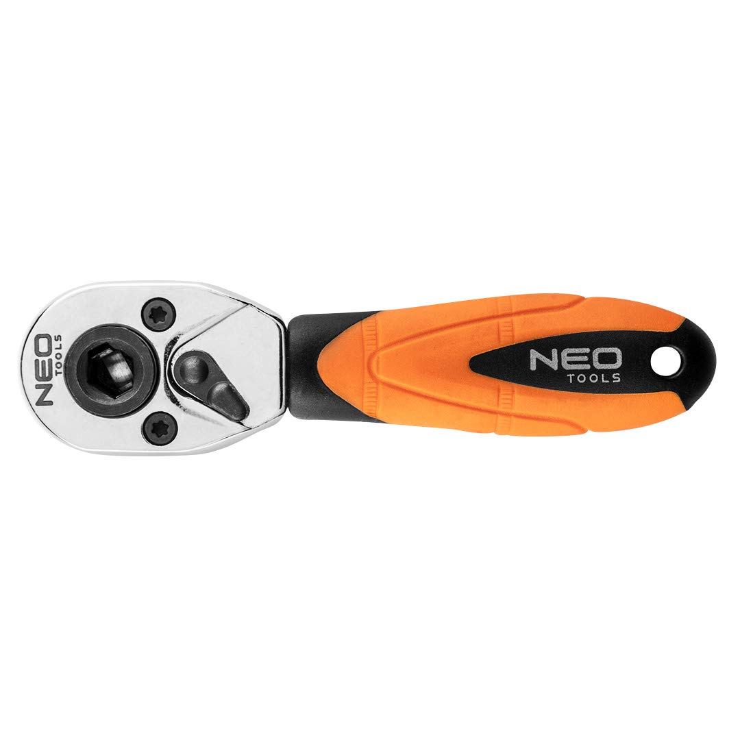 NEO TOOLS Professional Reversible Ratchet 72 Teeth 1/4 Inch Drive Combination Ratchet for Bits and Sockets