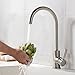 Comllen Kitchen Sink Faucet, Tall Bar Faucets Single Hole, High Arc Stainless Steel, 360° Swivel Spout, Single Handle, Brushed Nickel Kitchen Faucets for RV Prep Kitchen, Hot &Cold Water Hose