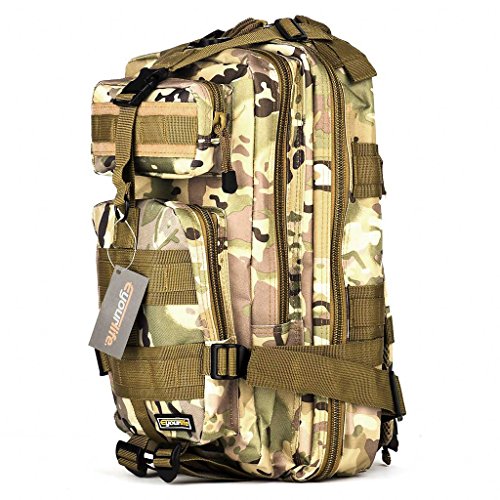Eyourlife Military Tactical Backpack Small Rucksacks Hiking Bag Outdoor Trekking Camping Tactical Molle Pack Men Tactical Combat Travel Bag 20L Camouflage