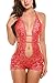 Avidlove Sexy Lingerie One Piece Bodysuit Lace Babydoll Mini Women Teddy Red Large