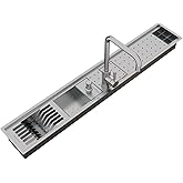 Escorredor Louças Sobrepor Calha Umida Com Torneira Inox