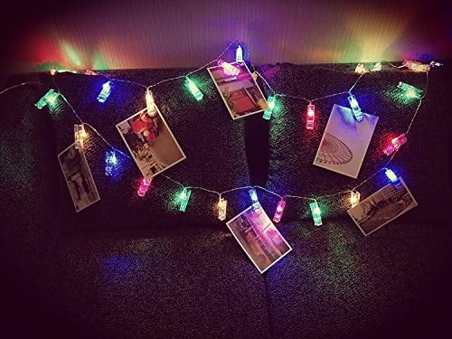 30 Leds Photo Clip String Lights, Indoor Dorm Bedroom Christmas Decoration Lights , USB Powered, 12 Ft, Multicolor, Ideal for Hanging Photos Pictures Cards and Memos By Ohbingo