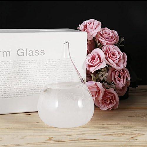 Weather Predicting Storm Glass, Teardrop Shaped Weather Station Forecaster Storm Glass Bottles Desktop Decorative Small