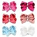 20 Pcs 6 or 8 Inch Large Solid Bow Hairpin Girls Bows With Rope or Clip Hair Bows (658)