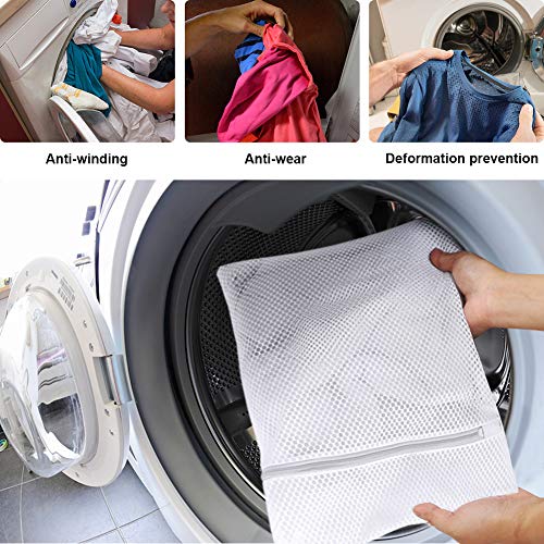 Extra Large Mesh Laundry Bag, 4 Pack Zippered Polyester Delicates