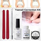 Ingrown Toenail Corrector Kit, Pedicure Tools, LuckyFine 6pcs Nail File Elastic Patch Straightening Clip Nail Glue Toe Nail Care Pedicure Tool
