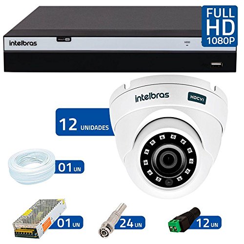 Kit 12 Câmeras de Segurança Full Hd 1080p Vhd 3220d G3 + Dvr Intelbras Full Hd + Acessórios