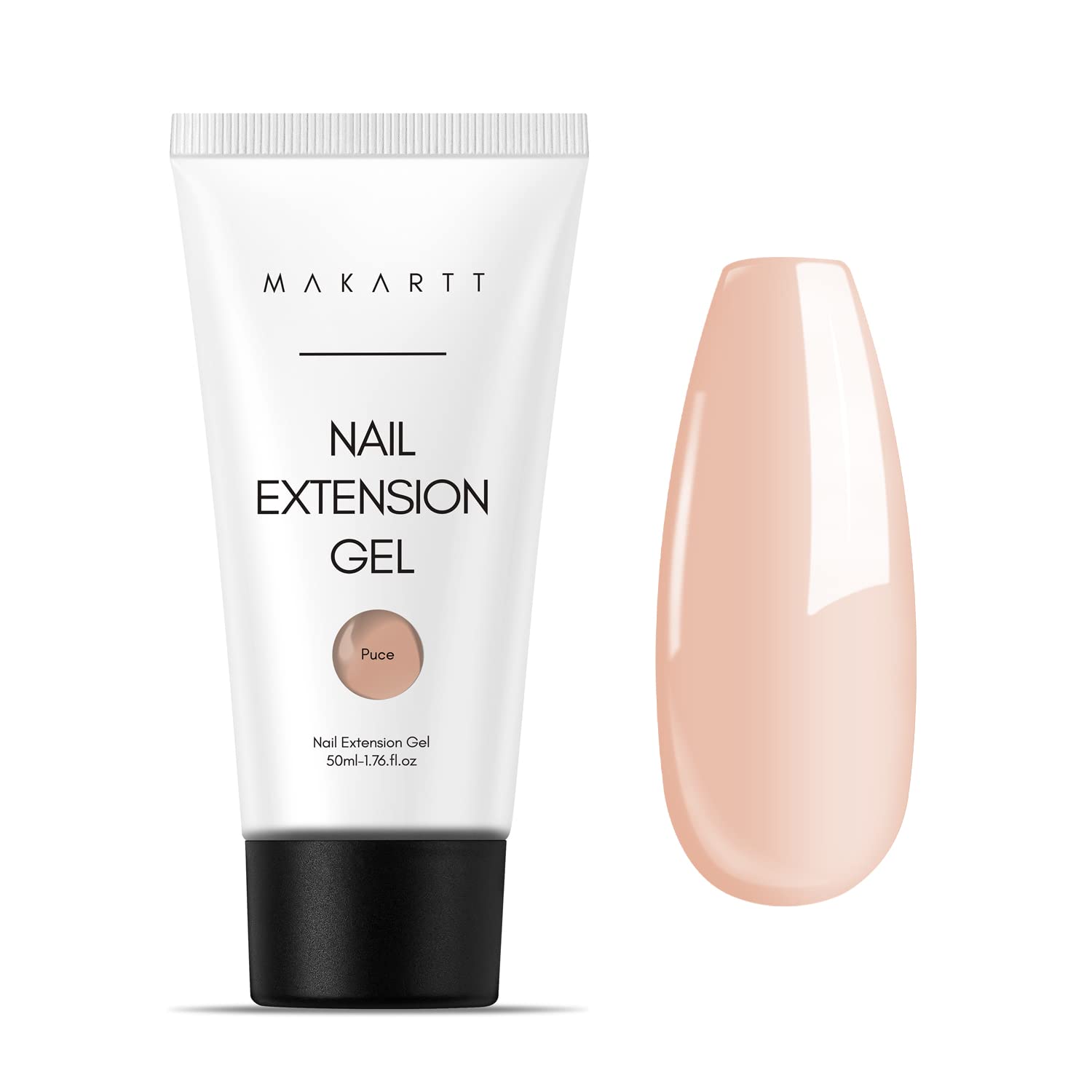 Makartt Poly Nail Gel - Long Lasting 3D Gel for Nail Art, Quick Nail Builder Extension Gel 50ML, Natural Look White Pink Clear Rosy for Technician Starter DIY Salon for Woman Design