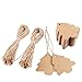 DECORA 100 Pieces Brown Kraft Paper Christmas Tree Gift Tags with Jute Twines for Gift Wrapping and Decoration