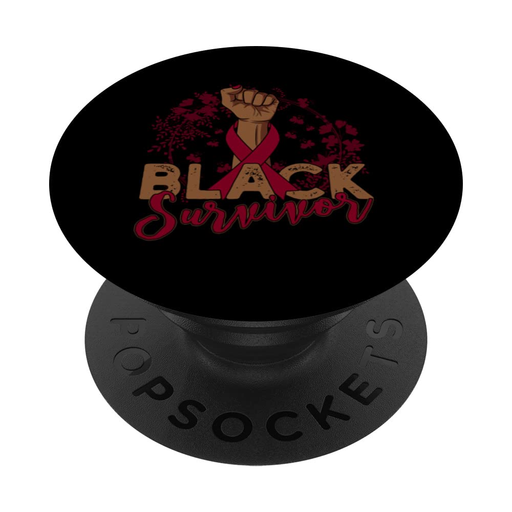 Multiple Myeloma Cancer Awareness Black Survivor PopSockets Swappable PopGrip