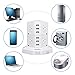 Futuresky Smart 4-Outlet Home / Office Surging Power Strip 3000W 110-250V Worldwide Voltage Power Socket With 6 USB Outputs for Smartphone & Tablet Including 6.5 Feet White Cord