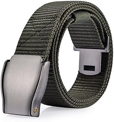 Carolyn Jones Men'S Canvas Belt Metal Tactics Woven Belt Canvas Belt Casual Pants Cool Wild Gift Dark Blue 125Cm