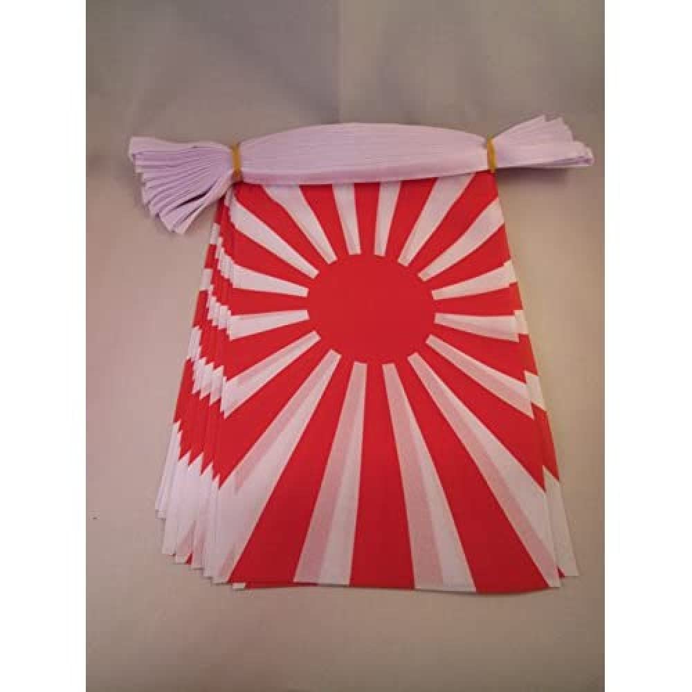 AZ FLAG Japan WWI Bunting Flag, 20 Ft Garland 20 Small Imperial Japanese Flags 8'' x 6'', 100% Polyester String Pennant, 6 meters