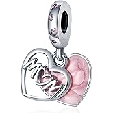 LONGLUCK 925 Sterling Silver Charms for Bracelets Necklaces Dangle Pendant With 5A Cubic Zirconias Bead Charm for Women DIY Jewelry