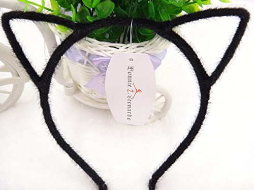 Bonnie Z. Leonardo Ladies Girls Women Black Cat Ears Headband Furry Black 1pcs