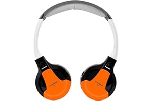 XOVISION XO Vision IR630O Wireless Bluetooth Headphones - Orange for Universal Car Entertainment System, iPhone, Kids
