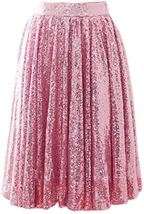 anmor Women's Sequins Skirt Causual A Line Midi/Mine Skirt AR12025