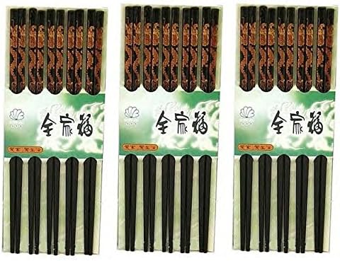 Lot Of 30 (15 Pair) Asian Oriental Chopsticks w/Dragon Painting / Chop Sticks Black