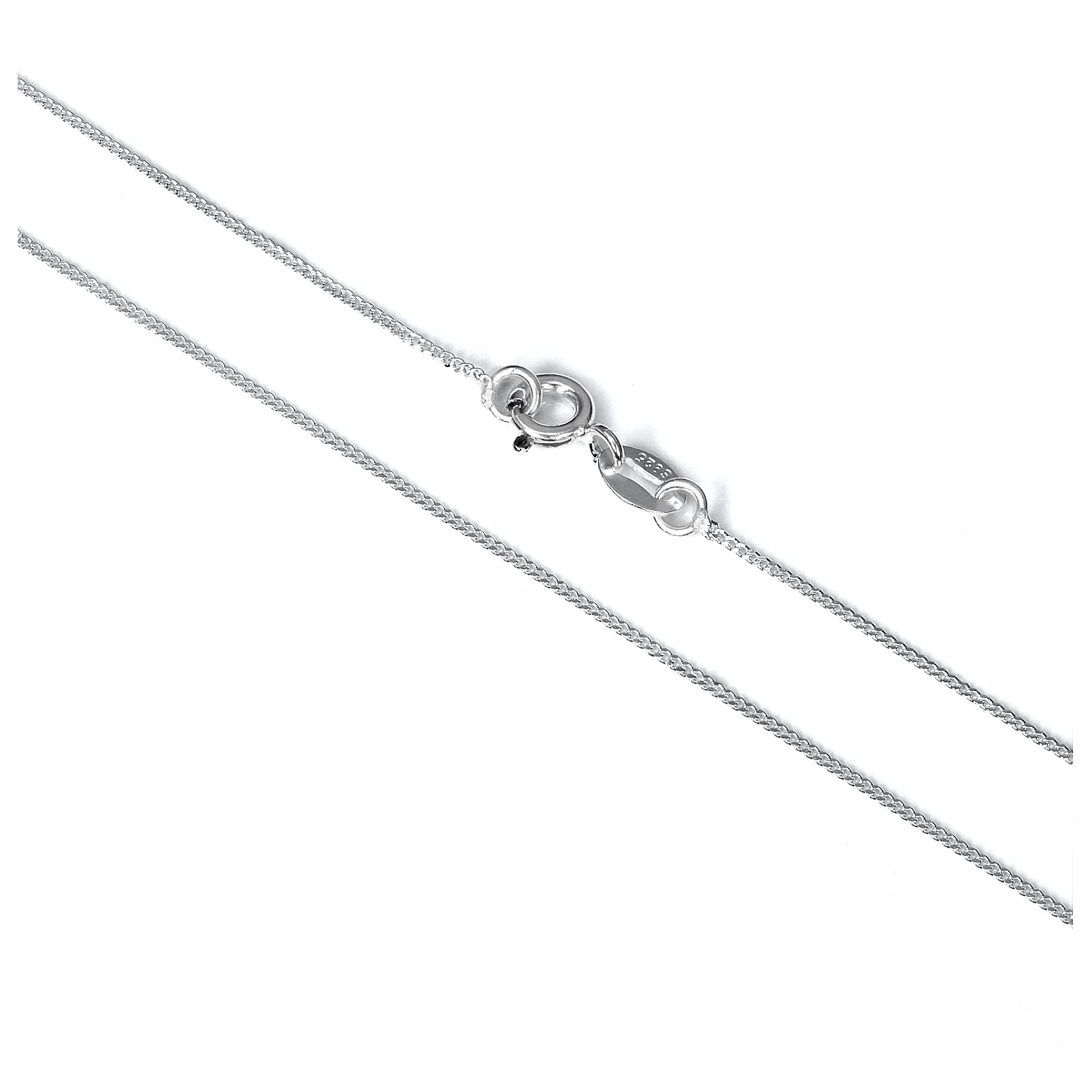 Sterling Silver Diamond Cut Curb Chain 20 Inches