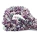 Qiwan 45PCS 8mm Natural Fluorite Gemstone Smooth Round Loose Beads for DIY Jewelry Making Crystal Energy Stone Healing Power 1 Strand 15