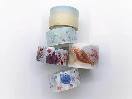 Amazon Com Sea Shell Nautical Coastal Themes Washi Tape Set