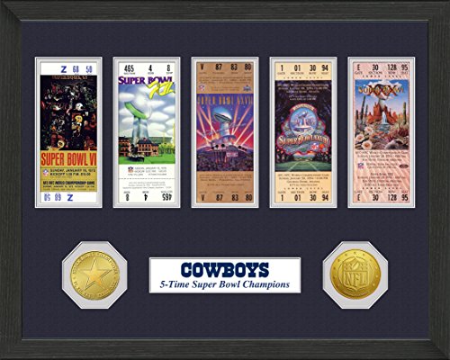 Highland Mint Dallas Cowboys Super Bowl Replica Ticket Collection Wall Frame