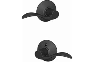 Schlage F10 ACC 622 Accent Door Lever, Hall & Closet Passage Lock, Matte Black