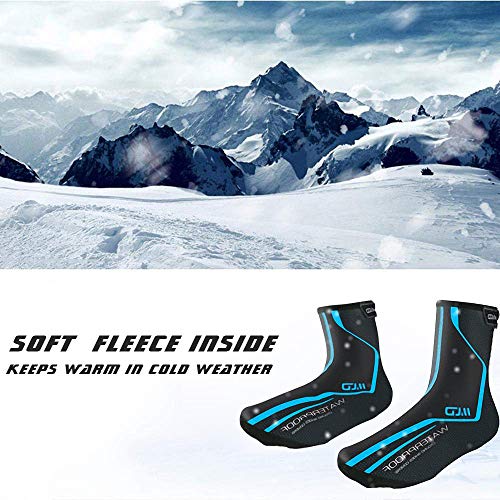 Men's Cycling Shoes Covers,Winter Lightweight Waterproof Windproof Warmer Mountain Road Bike Cover Shoes for Outdoor Sports (Blue, M)