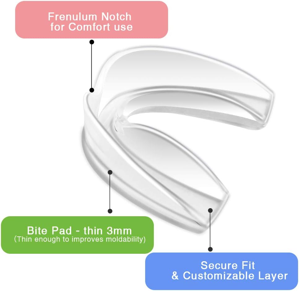 Coolrunner Mouth Guard Sports, 4 Pack Athletic Mouth Guards, Professional Moldable Youth Mouthguard for Maximum Protection, Customizable for Comfort - Fits Any Size Mouth(12 Years or Older) : Sports & Outdoors