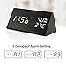 OCT17 Wooden Alarm Clock, Smart LED Digital Clock for Bedroom/desks, Upgraded with Time Temperature, Adjustable Brightness and Voice Control, Humidity Displaying - Black