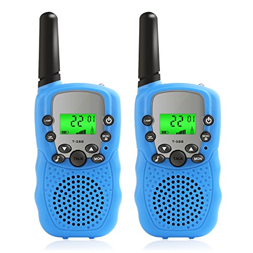 Walkie-Talkies-for-Kids-2-Pack-FRSGMRS-Wireless-Handheld-Two-Way-Radio-Transceiver-Toy-Battery-operated-Handset-22-Channels-3KM-Call-Range-Distance-with-Flashlight-for-Outdoor-Camping-Adventure