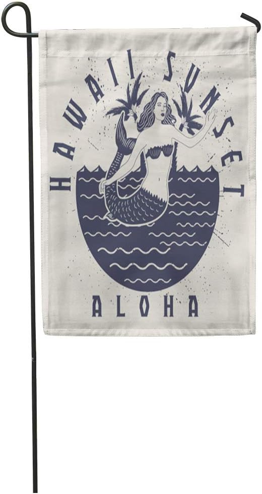 Semtomn 28 X 40 Garden Flag Green Luau Retro Hawaiian Beautiful