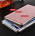 Shinetop for iPhone 7 Plus Mirror Case, Slim Fit Metal Electroplate Plating Smart Clear View Case Flip Folio Stand PC Hard Cover 360 Degree Full Body Shockproof Protective Skin Cover-Rose Gold