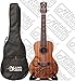 Luna Mahogany Tattoo Concert Ukulele LEFTY w/Strings,Tuner & CP, UKE TC MAH L COMP