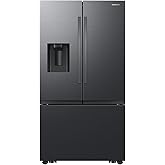 Samsung 31 Cu.Ft. Mega Capacity 3-Door French Door Refrigerator with Four Types of Ice, Matte Black Steel, RF32CG5400MTAA