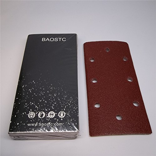 BAOSTC velcro sandpaper,3-5/8"*7-3/8" P80,red aluminum oxide 50PACK