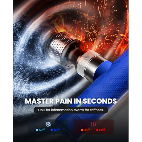BOB AND BRAD A7 Pro Mini Massage Gun with Heat & Cold Therapy for Back Pain & Recovery - 11mm Deep Tissue, Portable Quiet Handheld Gun, FSA-HSA Eligible with Case, Fathers Day Dad Gifts