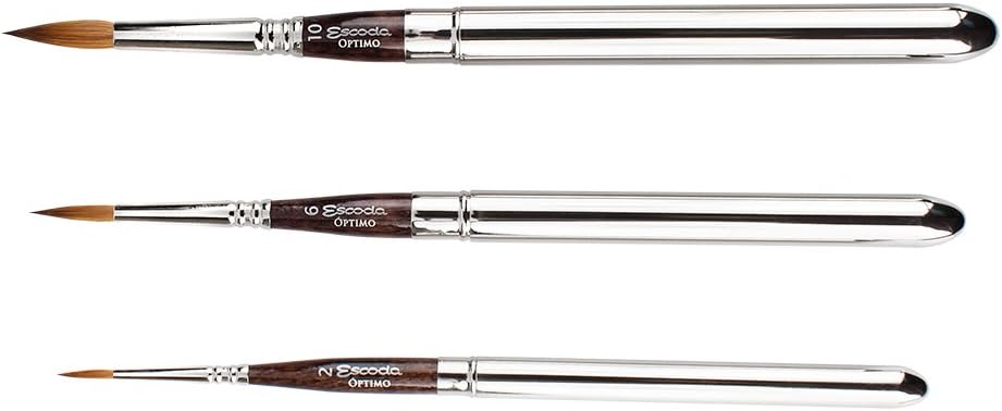 Escoda: Watercolour Travel Brush Set: Optimo: Series 1251: Set of 3