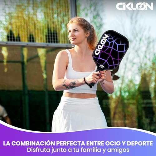 Ciklon | Palas de Pickleball | Juego de Paletas de Pickleball | Set de Raquetas Pickleball | Fibra de Vidrio y Núcleo de Nido de Abeja Polipropileno (PPL) | USAPA | Pack Esenciales