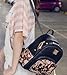 Donalworld Girl Floral School Bag Travel Cute PU Leather Mini Backpack M Black1